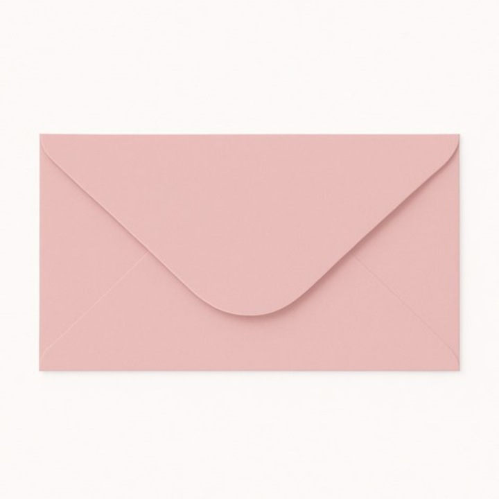 Set 10, Plicuri NEOPAK pentru invitatii, format DL, 110x220 mm, Roz murdar, cu inchidere gumata, 120g