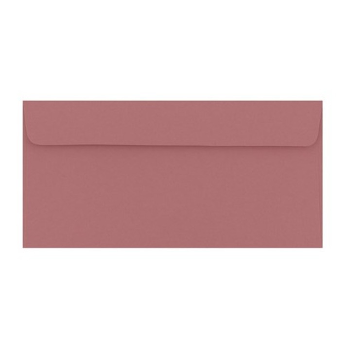 Plic NEOPAK pentru invitatii, format DL, 110x220 mm, roz murdar, autoadeziv, 120g, 10 bucati
