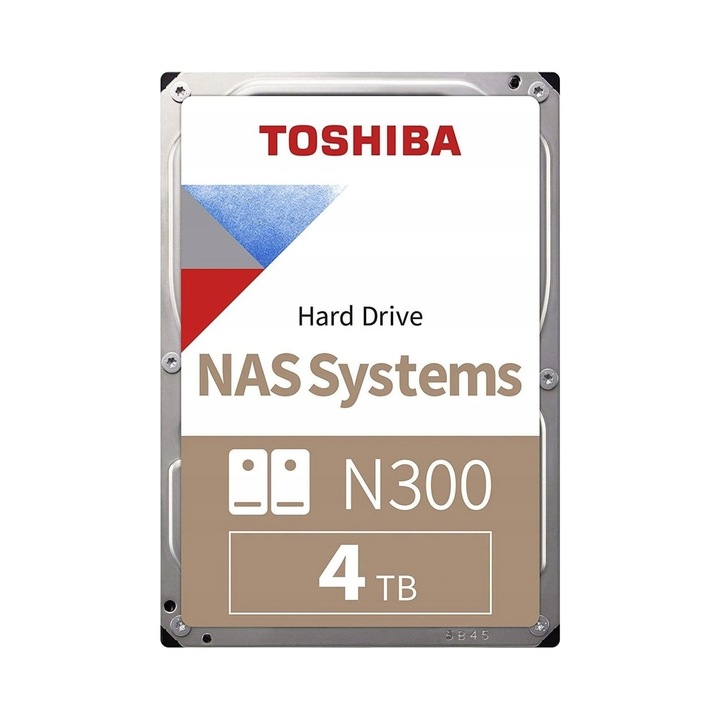 Твърд диск Toshiba N300, 3,5", 12TB, SATA 6,0 Gb/s, 7200 RPM, 256MB, за NAS