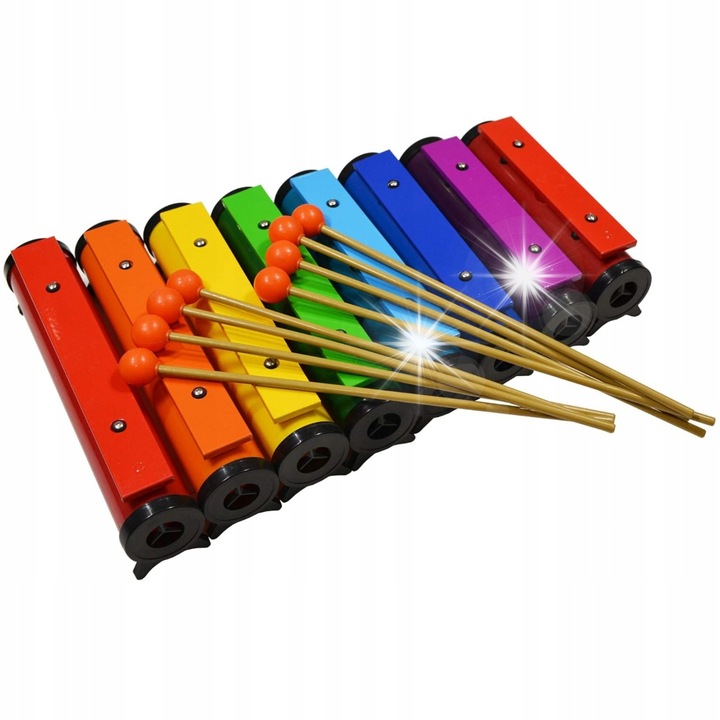 V-Tone TB8 diatonikus harangkészlet, 8 színes cső, ütők, tok, 44x17x10cm