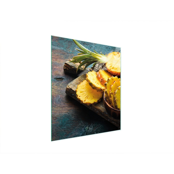 TMK ArtDeko üveg főzőlapvédő, 45x52 cm, ananász mintás, multifunkcionális