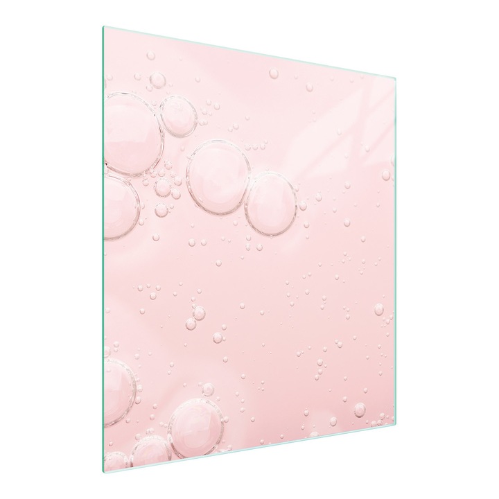 Konyhai hátfal, TMK ArtDeko, üveg, 45x52cm, rózsaszín, főzőlap védelem