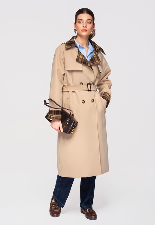 Palton midi trench LARICA OW-COLC-0113, Bej