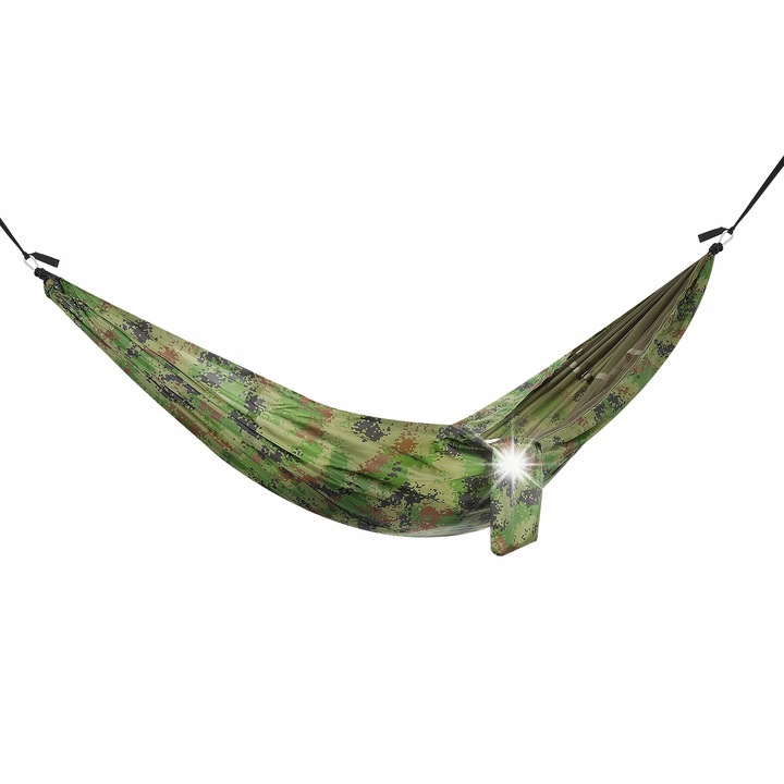 Туристически хамак с мрежа против комари, 260x140 см, 150 кг, цвят мору, пълен комплект