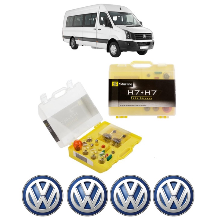 Kit trusa Set becuri H7 compatibila cu Volkswagen CRAFTER Bus (SYI, SYJ) din 2016-2024, bec far, semnalizare, pozitie, iluminare numar, frana, plafoniera, stop frana