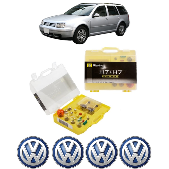 Kit trusa Set becuri H7 compatibila cu Volkswagen GOLF VAN IV Variant (1J5) din 1999-2006, bec far, semnalizare, pozitie, iluminare numar, frana, plafoniera, stop frana