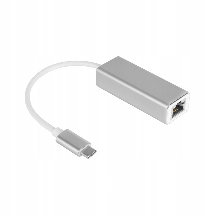 Адаптер за мрежа USB-C LAN Ethernet RJ45, 1000 Mbps, алуминиев, компактен