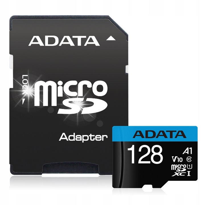 Карта microSD 128GB Adata Premier, V10, A1, 15x11x1mm, с адаптер