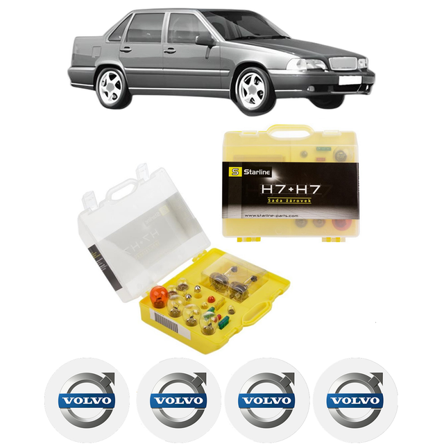Kit trusa Set becuri H7 compatibila cu VOLVO S70 (874) din 1996-2000, bec far, semnalizare, pozitie, iluminare numar, frana, plafoniera, stop frana