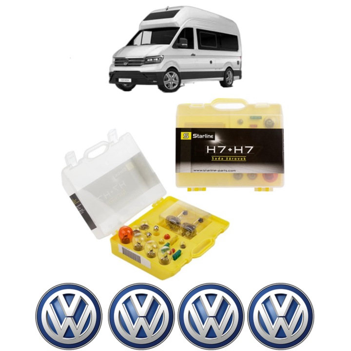 Kit trusa Set becuri H7 compatibila cu Volkswagen GRAND CALIFORNIA Camper (SCB, SCC) din 2019, bec far, semnalizare, pozitie, iluminare numar, frana, plafoniera, stop frana