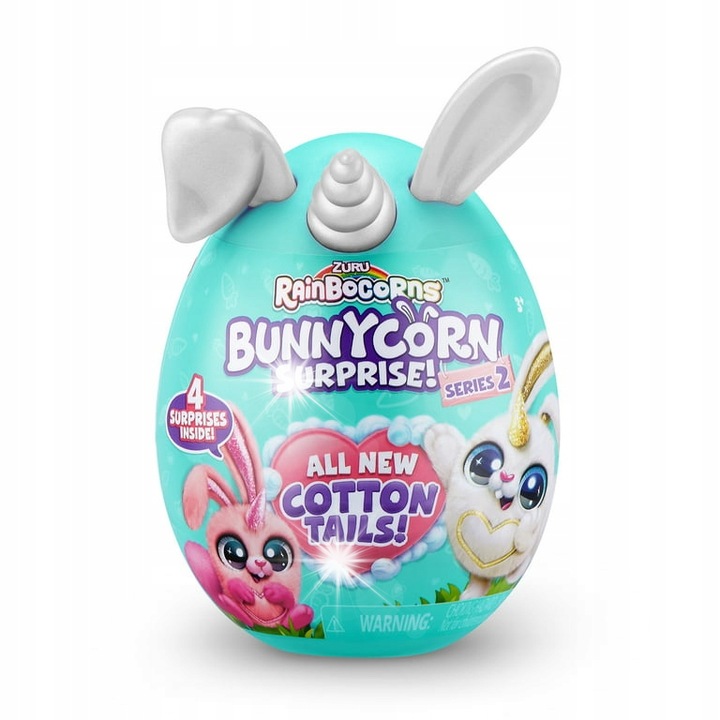 Плюшена играчка, ZURU, Rainbocorns Bunnycorn Surprise S2, комплект с 4 изненади, 11,5x9,6x17,5см