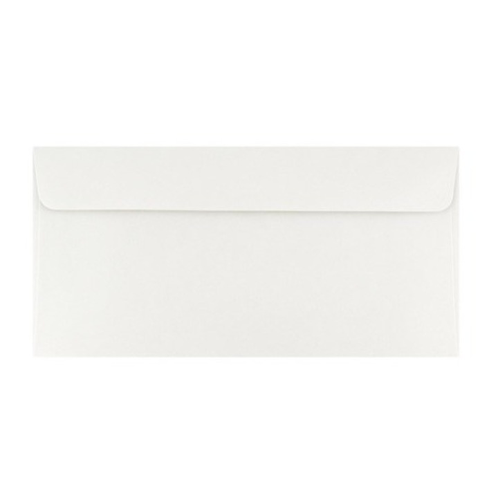 Set 50 Plicuri decorative NEOPAK, pentru invitatii, DL, 110x220mm, Alb perlat, 120g, autoadeziv