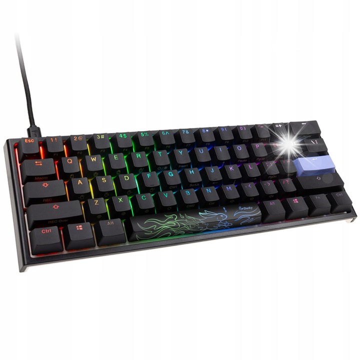 Claviatura mecanica Ducky One 2 Pro Mini, Cherry MX Blue, RGB, 60%, neagra