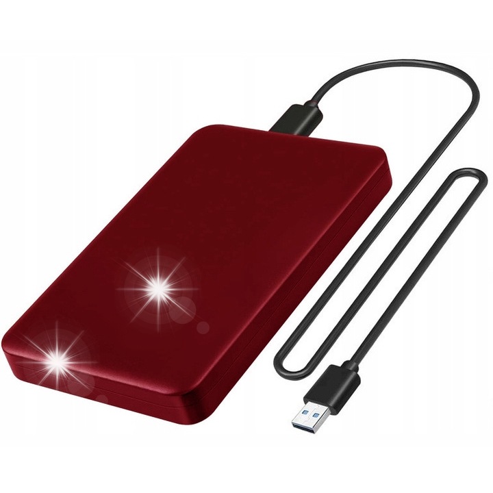 Külső SSD meghajtó 1TB, USB 3.0, piros, 135,5x84,5x16mm
