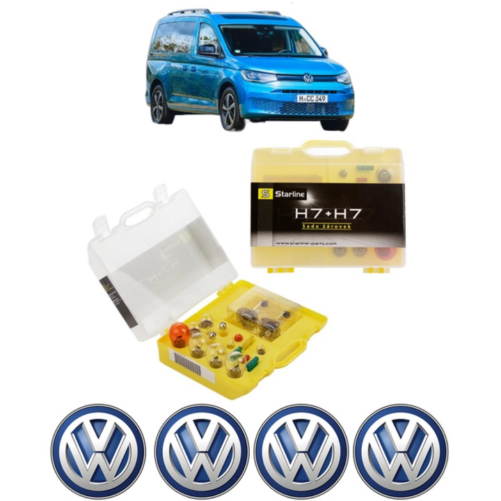 Kit trusa Set becuri H7 compatibila cu Volkswagen CADDY CALIFORNIA V Camper (SBB, SBJ) din 2020-2024, bec far, semnalizare, pozitie, iluminare numar, frana, plafoniera, stop frana