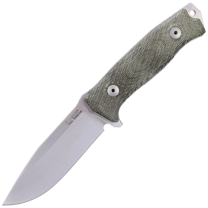 Cutit Universal, LionSteel, M5 Green Micarta, otel Sleipner, finisaj Satin, maner ergonomic, teaca piele, survival, vanatoare
