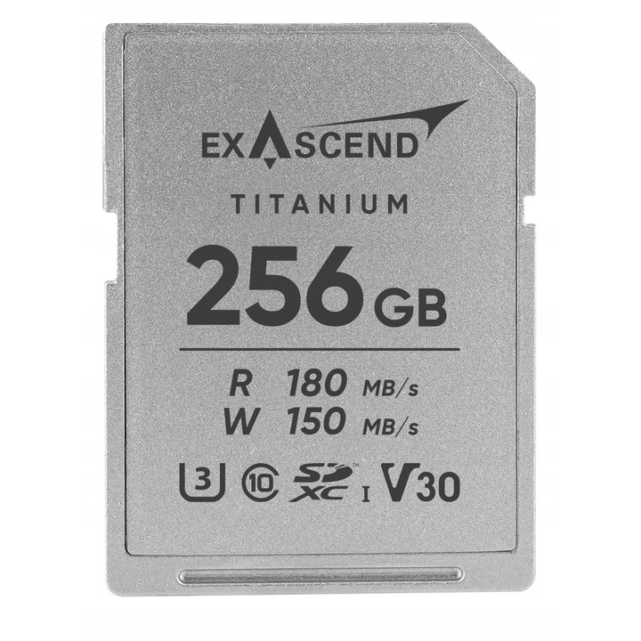 Карта памет ExAscend Titanium SDXC 256GB UHS-I V30, 4K