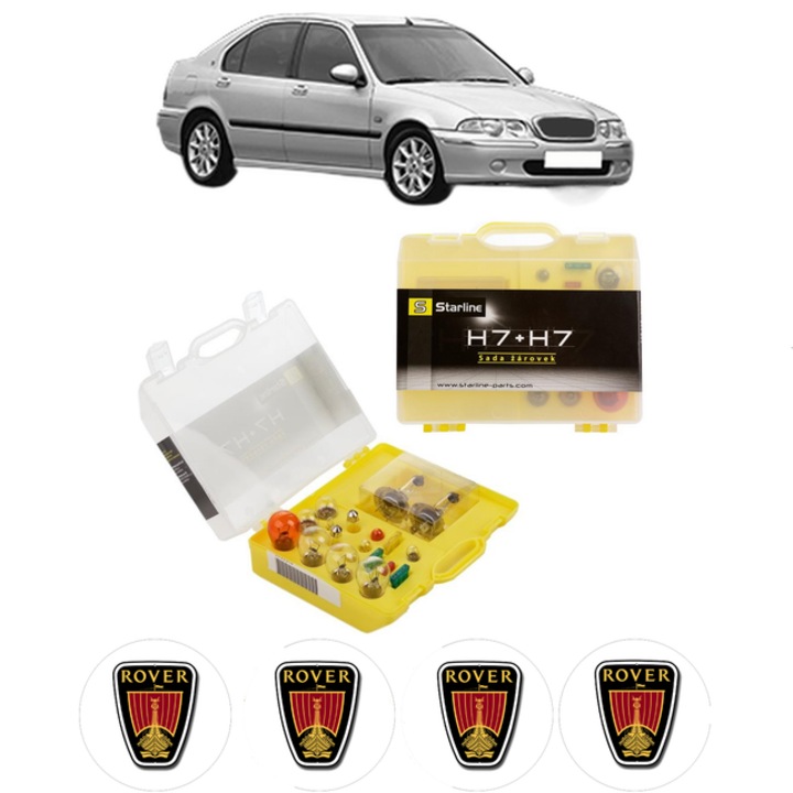 Kit trusa Set becuri H7 compatibila cu ROVER 45 I Hatchback (RT) din 2000-2005, bec far, semnalizare, pozitie, iluminare numar, frana, plafoniera, stop frana