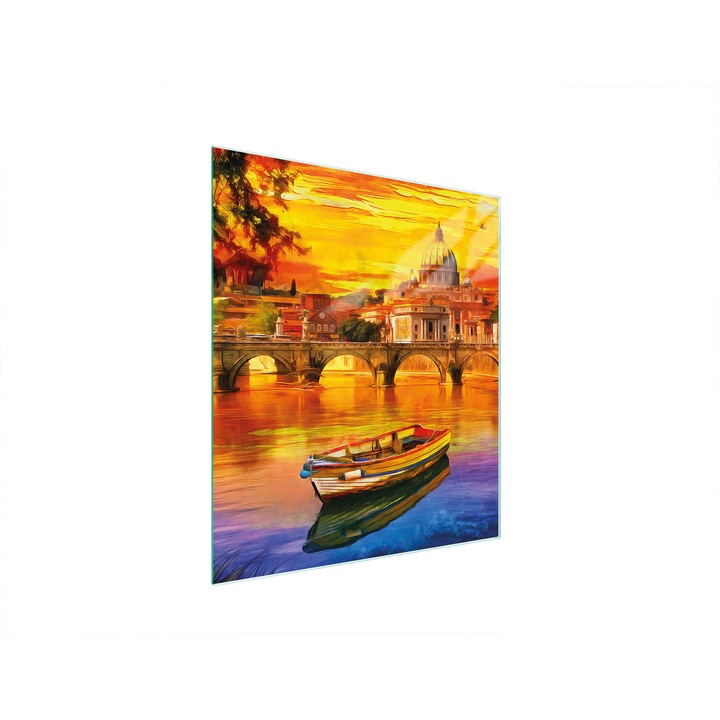 TMK ArtDeko üveg tűzhelyvédő lap, 45x52 cm, többszínű, sokoldalú felhasználás