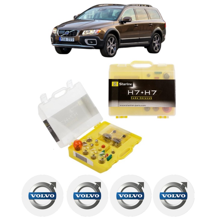 Kit trusa Set becuri H7 compatibila cu VOLVO XC70 II VAN (136) din 2013-2016, bec far, semnalizare, pozitie, iluminare numar, frana, plafoniera, stop frana