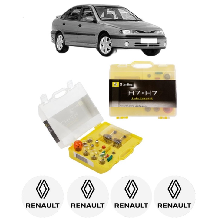 Kit trusa Set becuri H7 compatibila cu RENAULT LAGUNA I (B56_, 556_) din 1993-2001, bec far, semnalizare, pozitie, iluminare numar, frana, plafoniera, stop frana