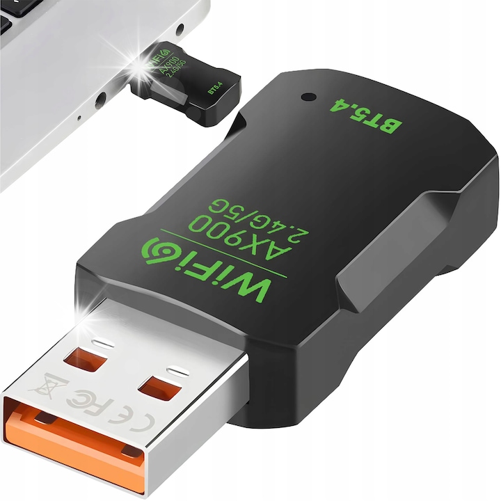 Адаптер Wi-Fi 6 с Bluetooth 5.4, 900 Mb/s, 2,4 GHz и 5 GHz, Plug & Play, комплект