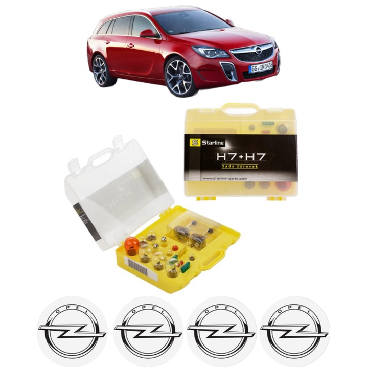 Kit trusa Set becuri H7 compatibila cu OPEL INSIGNIA A Country Tourer (G09) din 2008-2017, bec far, semnalizare, pozitie, iluminare numar, frana, plafoniera, stop frana