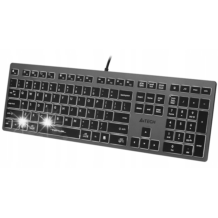 Tastatura gaming A4TECH Bloody B140N, iluminare RGB, neagra, 1,8m