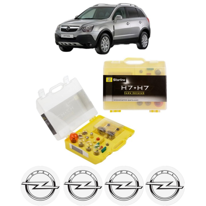 Kit trusa Set becuri H7 compatibila cu OPEL ANTARA A (L07) din 2006-2017, bec far, semnalizare, pozitie, iluminare numar, frana, plafoniera, stop frana