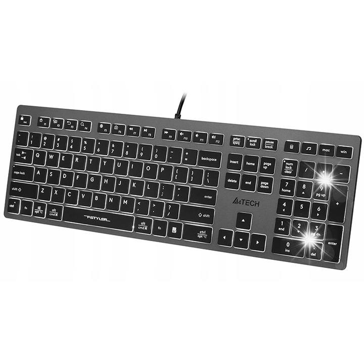 Tastatura gaming A4Tech Bloody B140N, iluminare RGB, rezistenta la apa, neagra, dimensiune standard