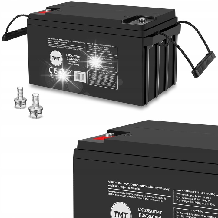 Акумулатор за автомобил 12V 65Ah AGM, без поддръжка, циклично и резервно използване, размери 330x185x170mm