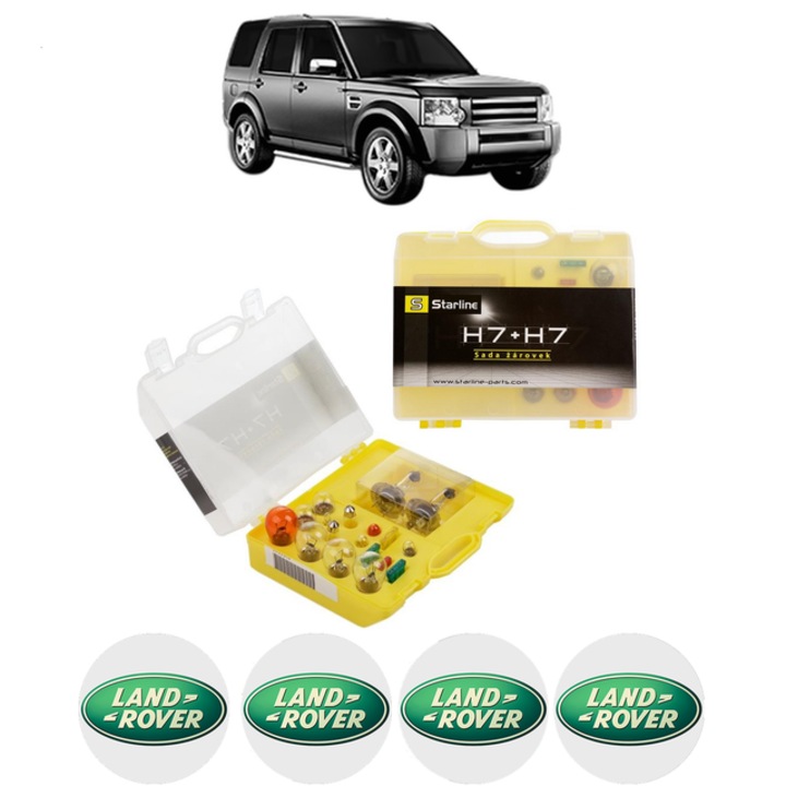 Kit trusa Set becuri H7 compatibila cu LAND ROVER DISCOVERY III VAN (L319) din 2007-2009, bec far, semnalizare, pozitie, iluminare numar, frana, plafoniera, stop frana