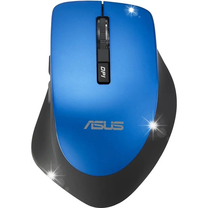 Mouse wireless ASUS WT425, 1000/1600 dpi, ergonomic, albastra