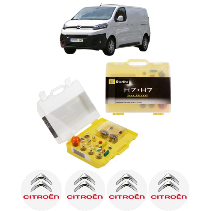 Kit trusa Set becuri H7 compatibila cu CITROEN JUMPY III Bus (V_) din 2016-2025, bec far, semnalizare, pozitie, iluminare numar, frana, plafoniera, stop frana