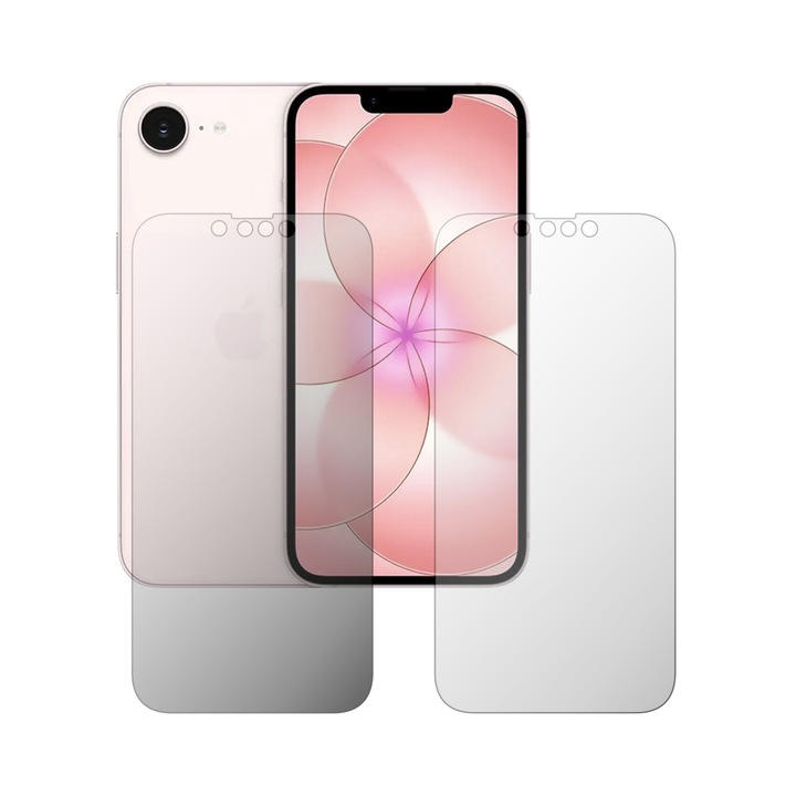 Set 2X Folie Protectie Ecran Folie24, pentru Apple iPhone 17e, 1X Ultra-Clear + 1X Mata, Acoperire Case-Friendly ( Compatibile cu Carcasa ), Adezive, Flexibile cu Auto Regenerare