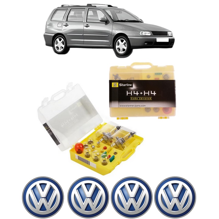 Kit trusa Set becuri H4 compatibila cu Volkswagen POLO Variant (6V5) din 1997-2001, bec far, semnalizare, pozitie, iluminare numar, frana, plafoniera, stop frana