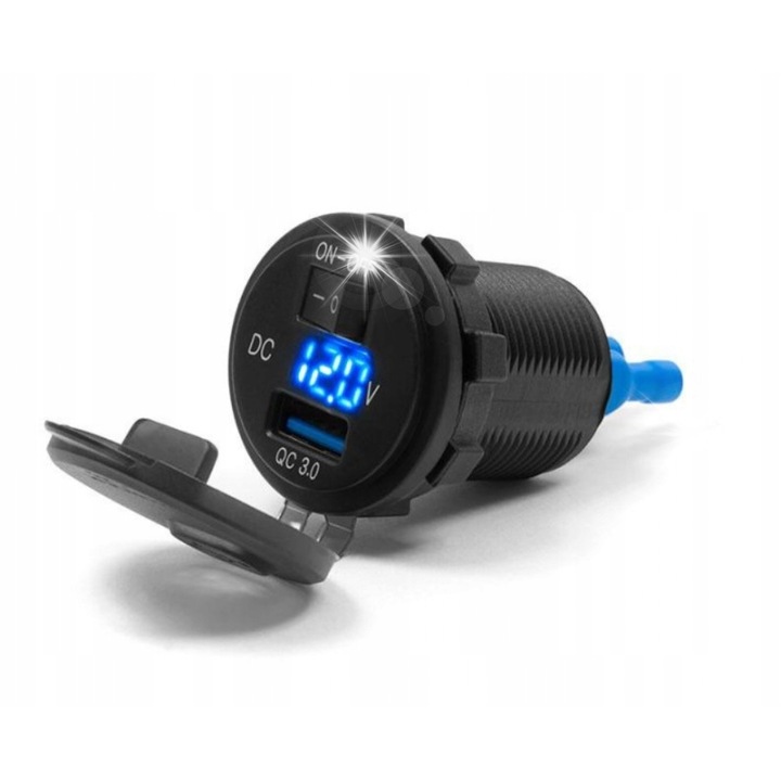 USB 3.0 aljzat, IP54, DC 12-24V, DC 5V/3.6A