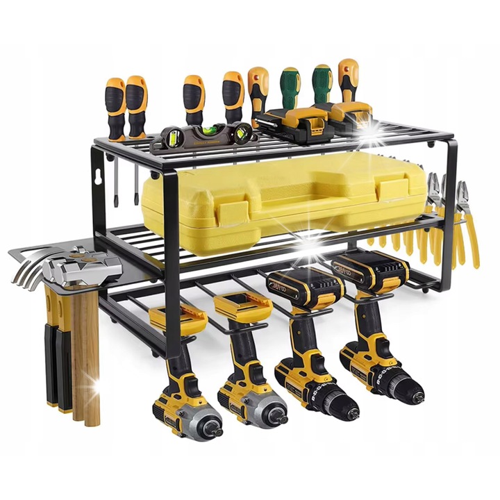 Szerszámszervező 3 polccal, 60x19,5x20cm, 150kg teherbírás, modern design