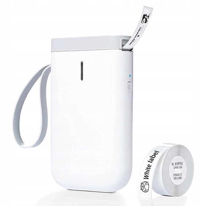 Imprimanta termica portabila D11, alba, Bluetooth, cu acumulator 1200 mAh, set complet