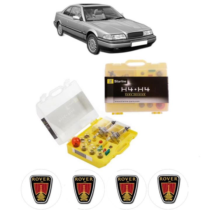 Kit trusa Set becuri H4 compatibila cu ROVER 800 Coupe din 1992-1999, bec far, semnalizare, pozitie, iluminare numar, frana, plafoniera, stop frana