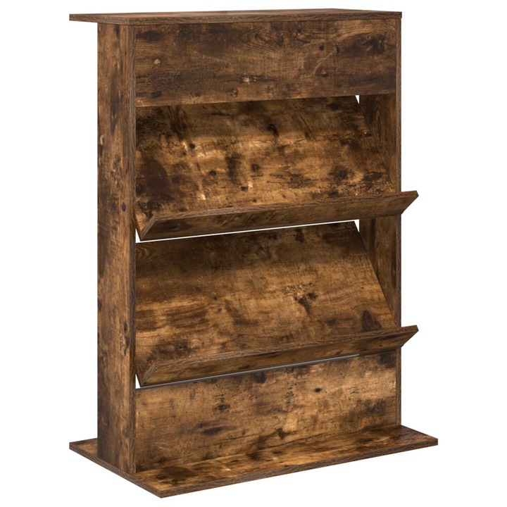 vidaXL Magazin állvány polcokkal Füstölt tölgy 70 x 41 x 96 cm Faanyag 899539