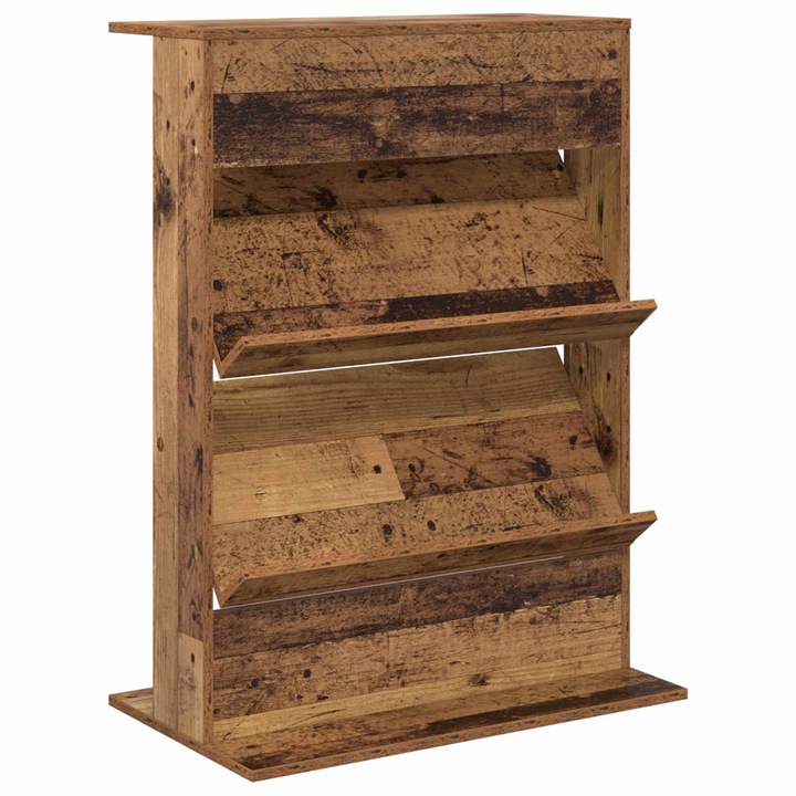 vidaXL Magazin állvány polcokkal Öreg fa 70 x 41 x 96 cm Faanyag 899541