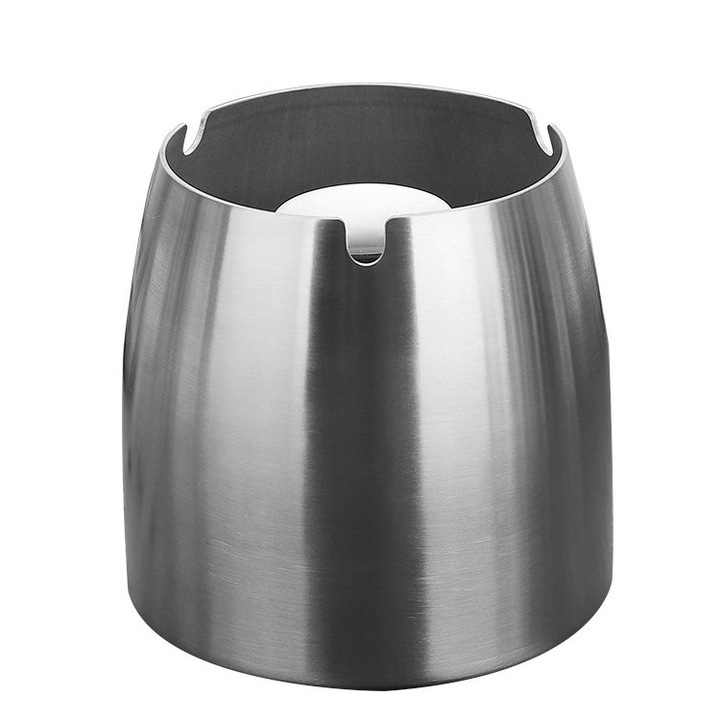 Scrumiera din otel inoxidabil, capacitate mare, design U, model gros, pentru fumatori