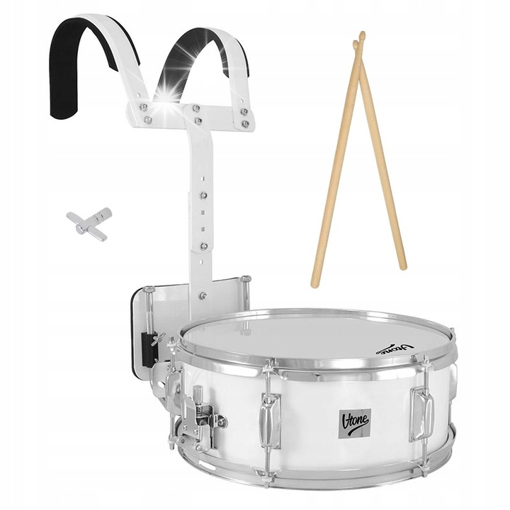 Tobe marsale V-Tone MSD 14, alb cu detalii negre, 14", set cu palete si cheie de reglare