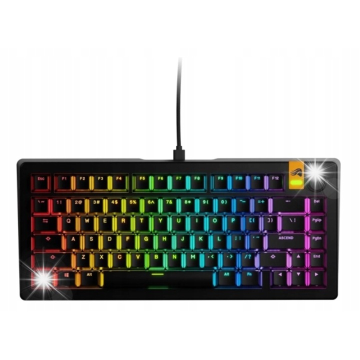 Tastatura mecanica Glorious GMMK 3 HE 75%, USB-C, iluminare RGB, neagra, 81 taste, set
