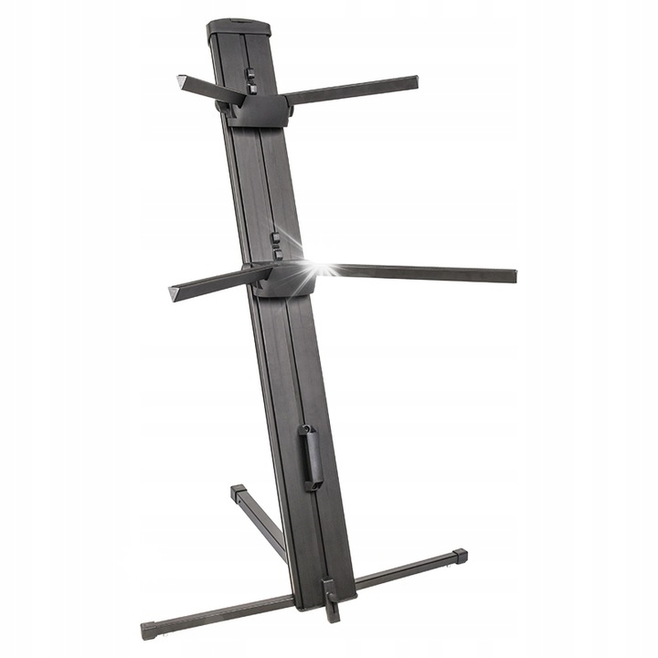 V-Tone Deluxe K2 billentyűzetállvány, fekete, 30kg x 30kg, állítható magasságú, összecsukható konstrukció