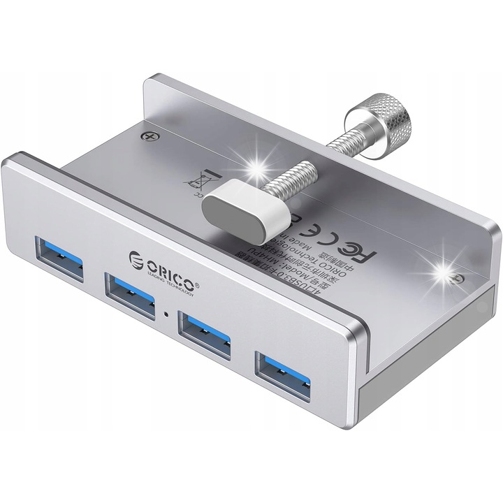 Хъб USB 4 в 1 Orico, 4x USB 3.0, 1x кабел USB-C 100см, 1x кабел USB 3.0 100см, 89x46x23мм