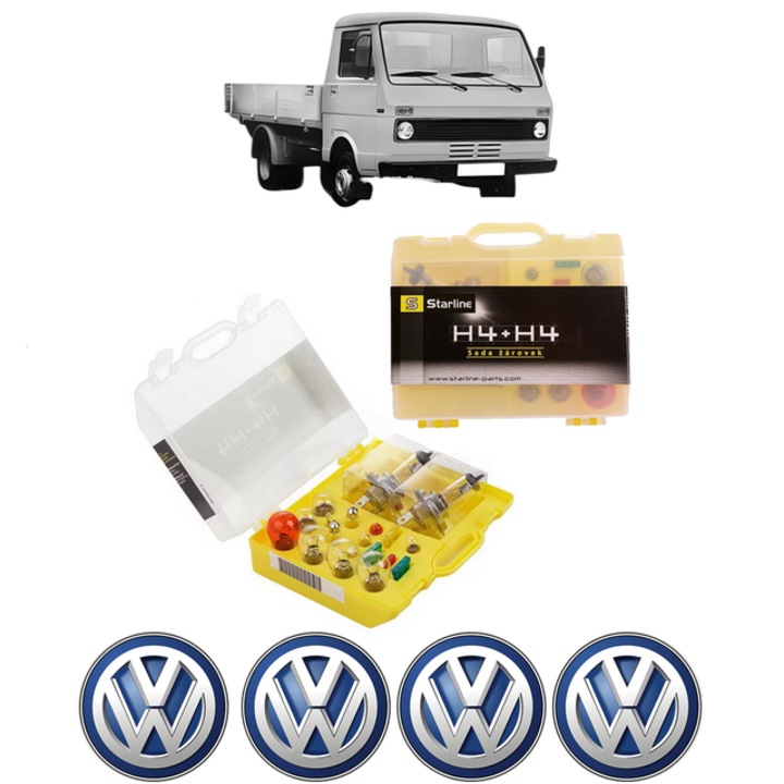 Kit trusa Set becuri H4 compatibila cu Volkswagen LT 28-35 I Platform/Chassis (281-363) din 1975-1996, bec far, semnalizare, pozitie, iluminare numar, frana, plafoniera, stop frana