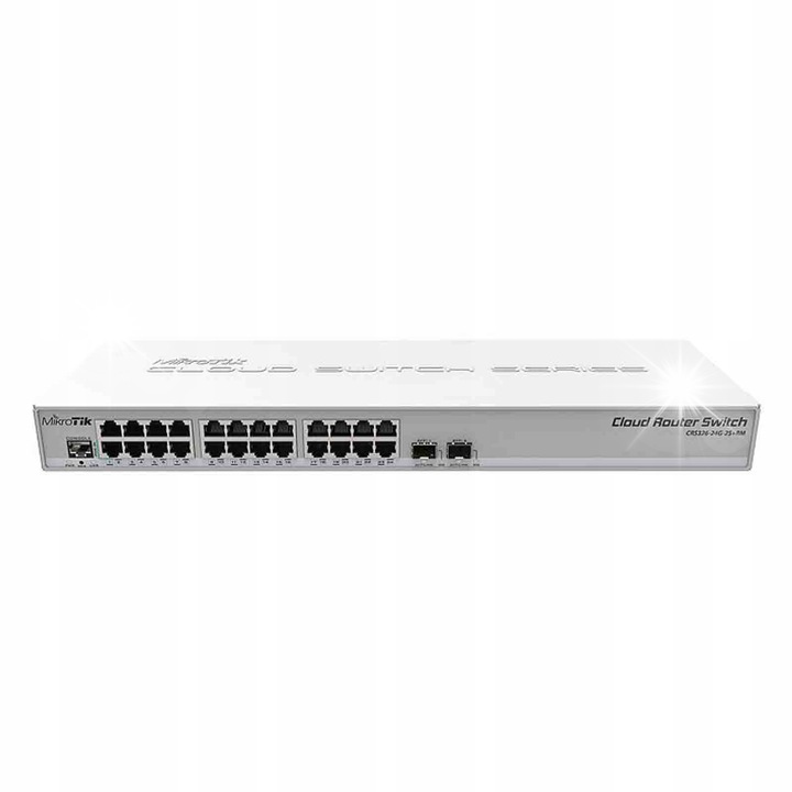 Gigabit Ethernet switch 24 portos, 2 SFP+ port, CRS326-24G-2S+RM, 443x144x44mm, menedzselhető