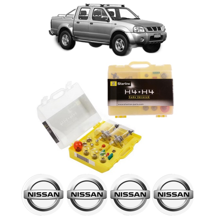 Kit trusa Set becuri H4 compatibila cu NISSAN PICK UP (D22) din 1997-2012, bec far, semnalizare, pozitie, iluminare numar, frana, plafoniera, stop frana
